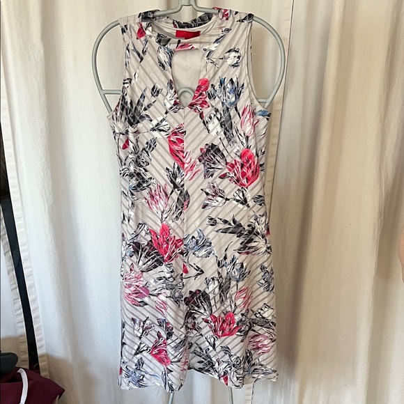 Jennifer Lopez Floral Sleeveless Dress - Pink and Black READ XS - Picture 1 of 8